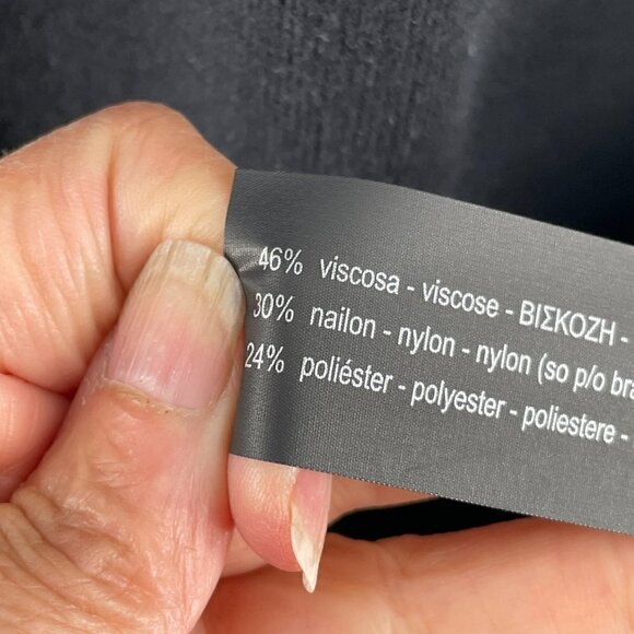 Zara NWT Black White Trim Sweater Knit Long Line Open Front Jacket Cardigan M - Picture 7 of 8